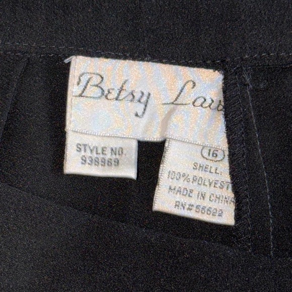 Vintage Betsy Lauren Black Wide-Leg beaded sheer overlay - Picture 5 of 7